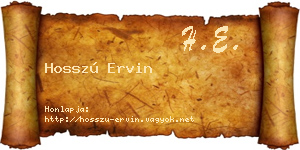Hosszú Ervin névjegykártya