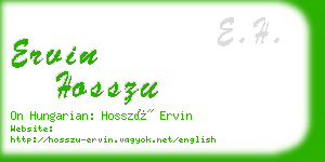 ervin hosszu business card